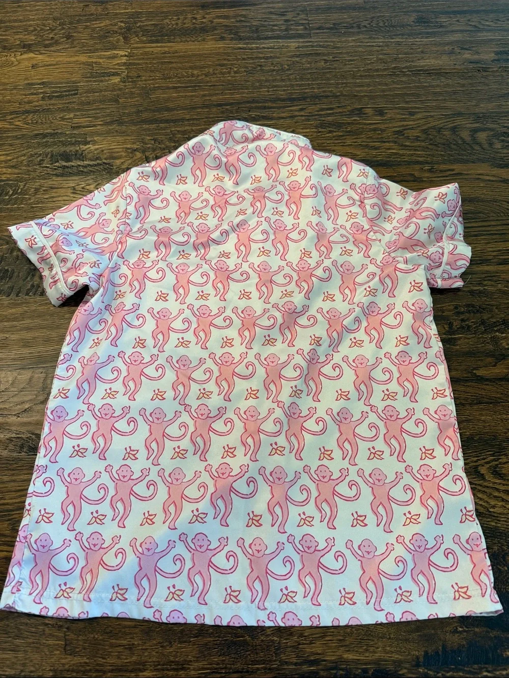 Kids Pink Monkey Print Short Pajama Set